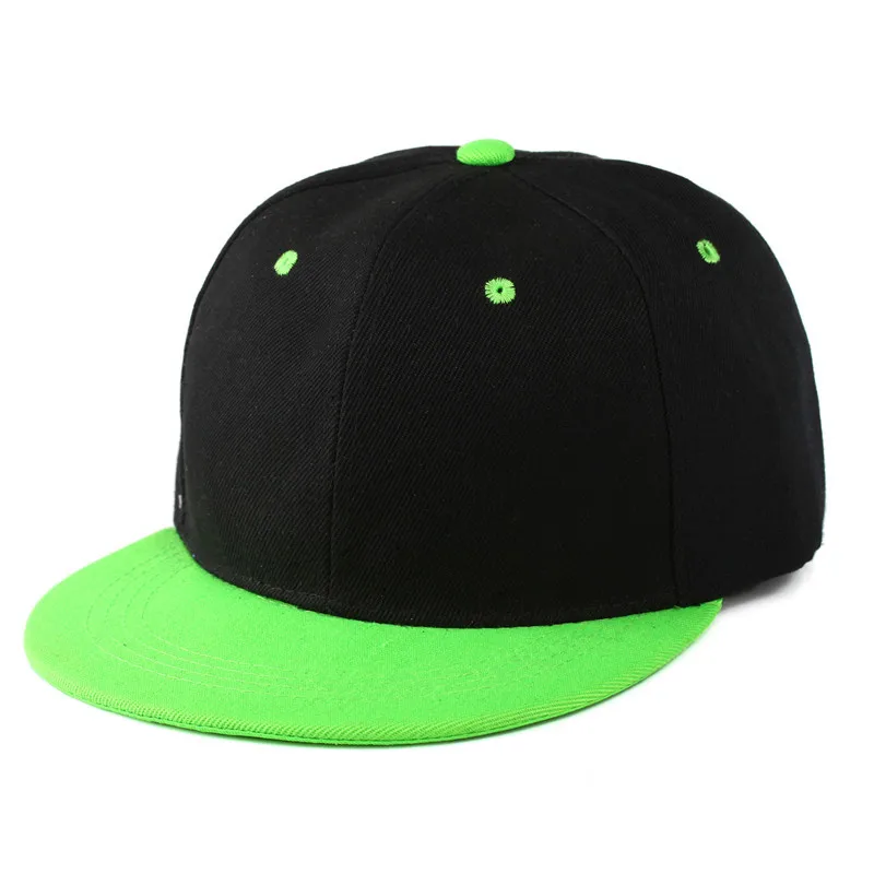 Lanmaocat бейсболка в стиле хип-хоп с индивидуальным принтом для мужчин и женщин, Высококачественная Регулируемая одноцветная Кепка - Цвет: black green