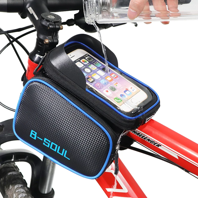Excellent B-SOUL Bicycle Front Touch Screen Phone Bag On The Frame Mountain Bike Top Tube Bag Cycle Panniers Bag For Bicycle Accessories 1 Excellent B-SOUL Bicycle Front Touch Screen Phone Bag On The Frame Mountain Bike Top Tube Bag Cycle Panniers Bag For Bicycle Accessories 1