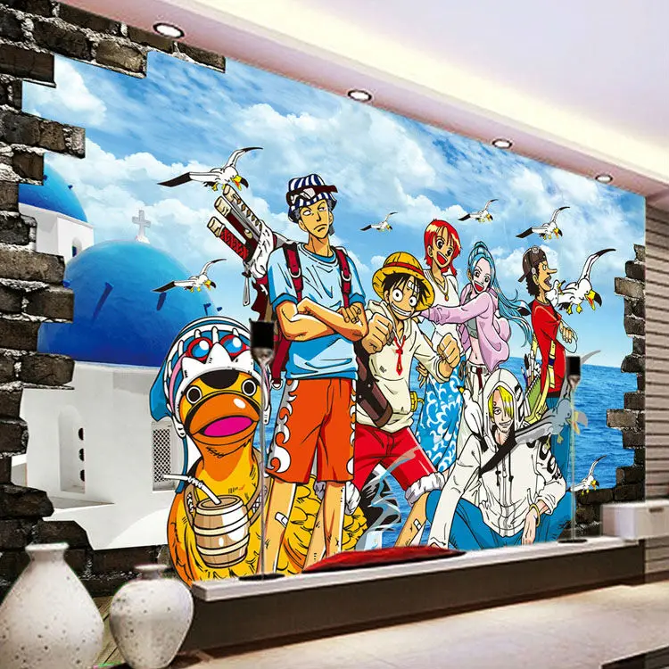 ワンピース写真の壁紙カスタム3d壁紙アニメ壁の壁画漫画のテレビの背景の壁アートルームのインテリア Wallpaper Custom 3d Wallpaperphoto Wallpaper Aliexpress