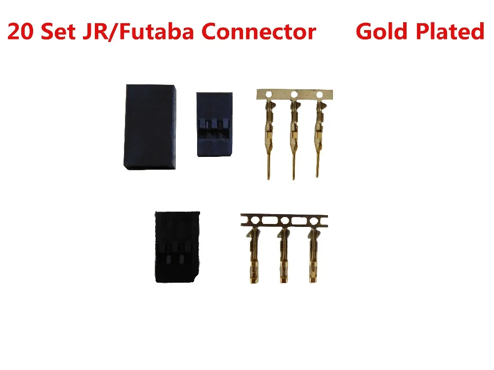 

Gold plated terminals 20 sets JR/Futaba Connector for RC Model, Servo Connector, Model Receiver Battery ESC Connection