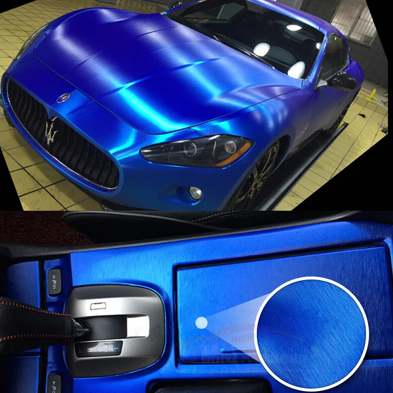  Chrome Metallic Brushed Aluminum Vinyl Metal Car Wrap Film Car Sticker DIY Styling Auto Foil Decora
