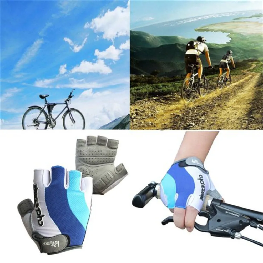 Велосипедные гелевые противоударные спортивные перчатки с половинным пальцем, модная новинка, лайкра, высокое качество, прочная Прямая поставка#0403