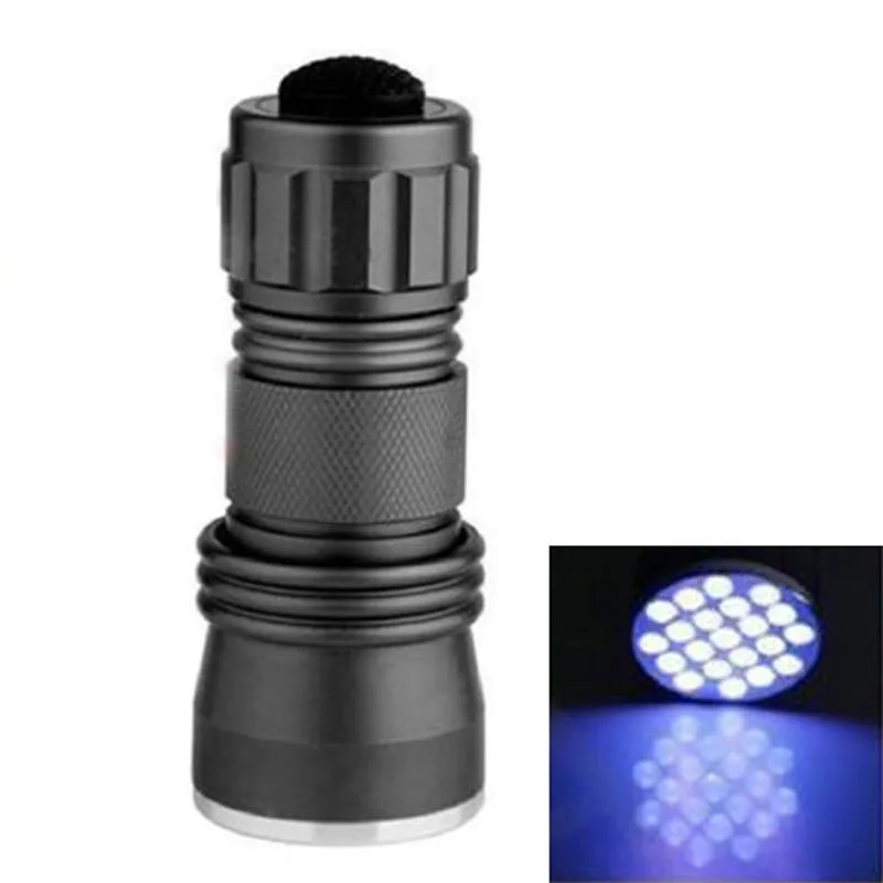 Новая портативная вспышка УФ ультрафиолетовый 21 светодиодный фонарик Blacklight алюминиевый фонарь лампа VEM47 P20