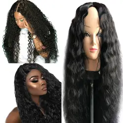 Глубоко вьющиеся Синтетические волосы на кружеве человеческих волос парики для черный бразильский Волосы remy парик с кудрями Мода стиль