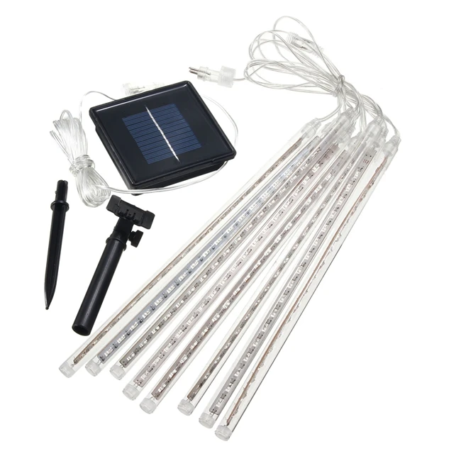 Chuva de Meteoros Movido a Energia Solar à Prova Tubos de Luzes Luz do Feriado da Árvore do Jardim Chuva Água cm 8 Led d' 50 Mod. 129728 2 Lâmpadas solares