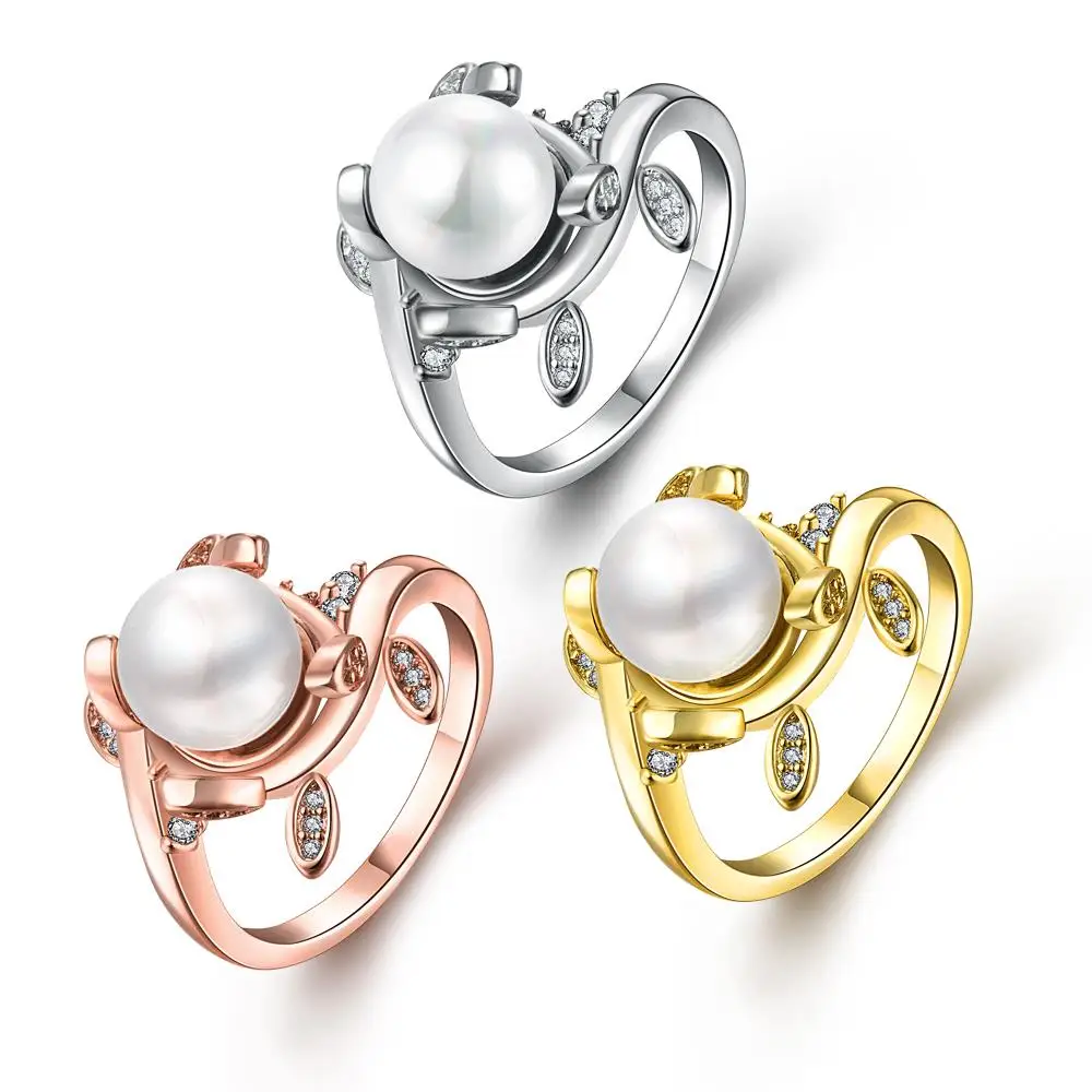 

INALIS White Ball Pearl Rings for Women Engagement Jewelry High Quality Wedding Bride Ring Fashion Engagement Rings Wholesale