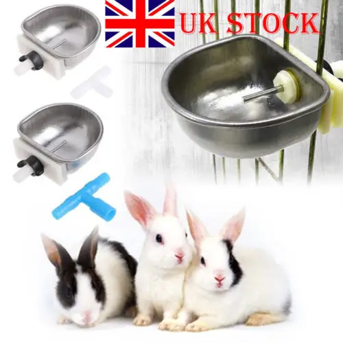 

RABBIT CAGE ACCESSORY PACK DRINK BOTTLE FOOD BOWL HAY RACK GUINEA PIG RODENT
