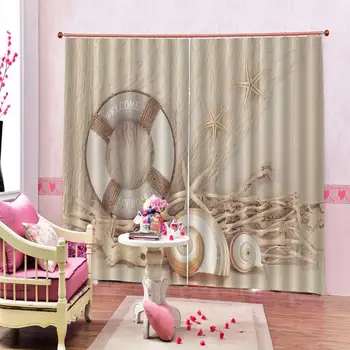 

3D Curtain Luxury Blackout Window Curtain Living Room Retro curtains for living room