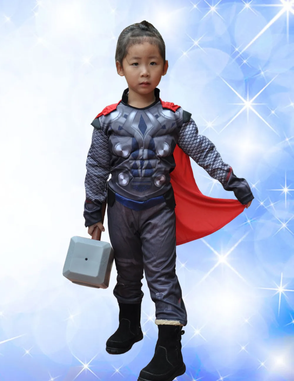 Skup 2016 nowy rzucili Avengers Thor klasyczny mięśni cosplay dziecko chłopcy Halloween kostiumy karnawałowe dla dzieci wymyślna baśniowa sukienka