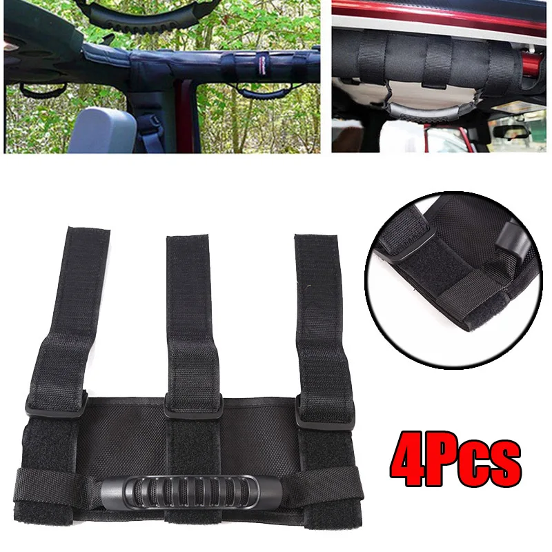 4 шт. крыша автомобиля рулон бар захват комплект поручней для Jeep Wrangler YJ TJ JK JKU 1995- Высокое качество черные ручки крыши аксессуары