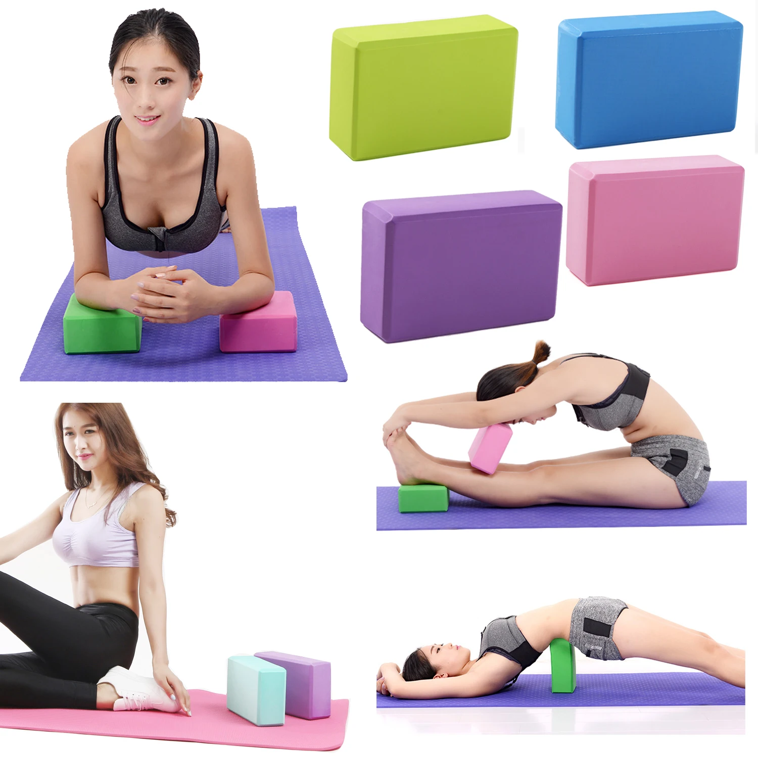 

EVA Yoga Blocks Bricks Foaming Foam Home Exercise Fitness Health Gym Practice Tool 23*15*7.5 cm
