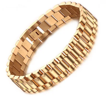 Для мужчин браслет золото-Цвет Коренастый цепи Браслеты браслеты Нержавеющая сталь мужской ювелирные изделия