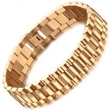 Для мужчин браслет золото-Цвет Коренастый цепи Браслеты браслеты Нержавеющая сталь мужской ювелирные изделия