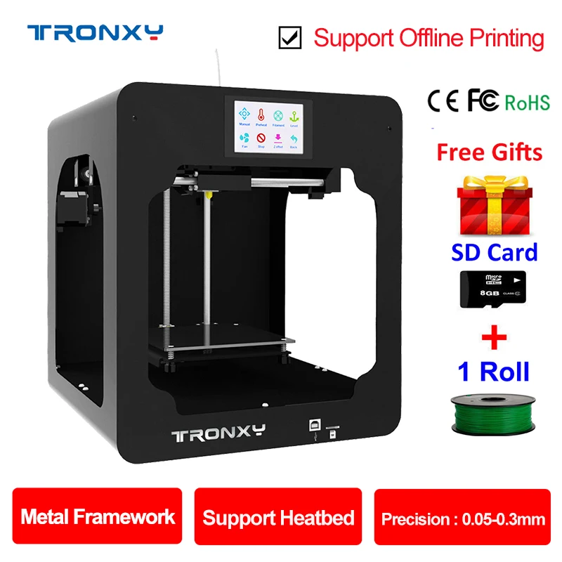 

Tronxy 3D Printer Kit Full Metal frame Direct Extrusion Support Heatbed Touch Screen DIY Printer 3d Printing Size 150*150*150mm