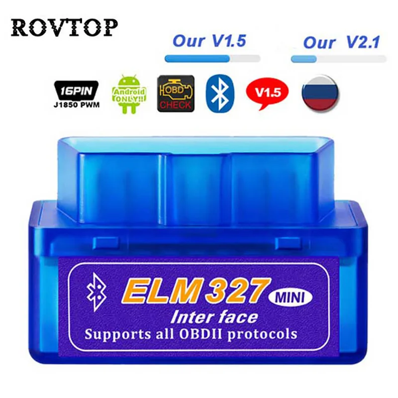 

Super Mini ELM327 Bluetooth V2.1 / OBD2 ELM 327 Scanner Adapter Car Diagnostic Tool For Android/Symbian For OBDII Protocol