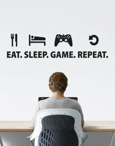 Eat Sleep Game Repeat Gamer Wall Decal Quote Game Roo!   m Decor | Fortnite room decor Eat Sleep Game Repeat Gamer Wall Decal Quote Game Room Decor - eat sleep game repeat gamer wall decal quote game room decor fortnite