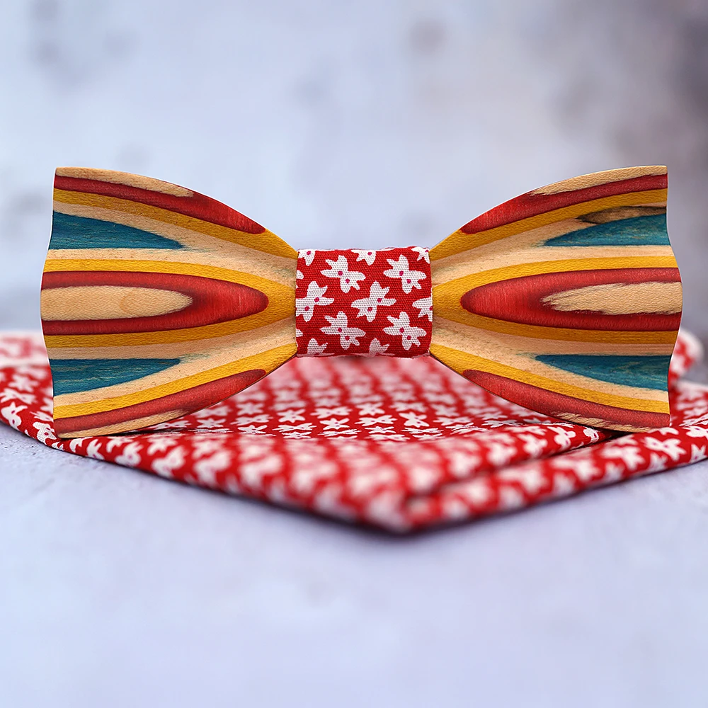  Mahoosive Wood bow tie Dot Jacquard Woven Men Butterfly Self Bow Tie BowTie Pocket Square Handkerch