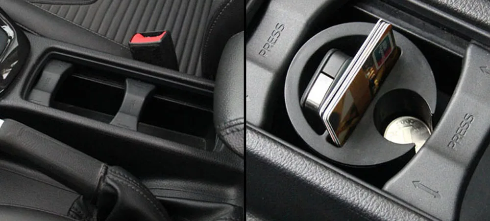 Автомобильный ящик для хранения подстаканник карман слот для монет карты контейнер для Audi Q3 Q5 SQ5 Q7 A1 A3 S3 A4 S4 RS4 RS5 A5 A6 S6 C6 C7 S5 A7 S7