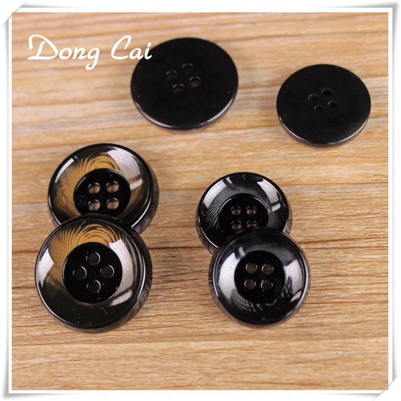 10pcs/lot Black 4holes Men's Coat Resin Button Sewing Clothes