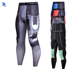 Лоскутные мужские легинсы для бега компрессионные штаны для йоги гимнастические упражнения фитнес Леггинсы быстросохнущая тренировочная спортивная одежда