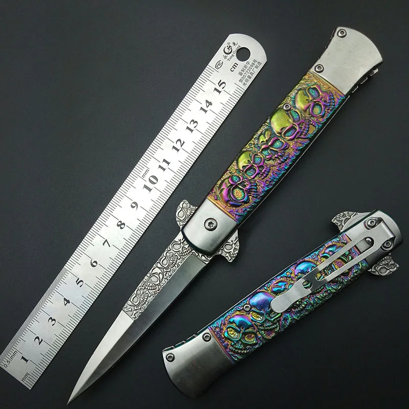 

Italy color titanium Outdoor Tool Knives Multi Function Knife Multifunctional Survival Knife Pocket Folding Knife 440c colorful