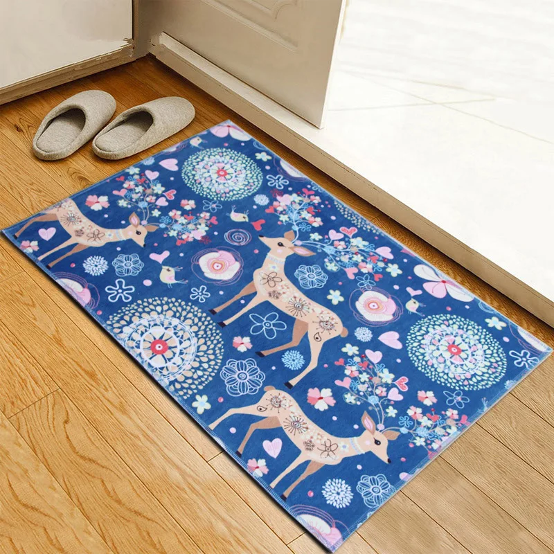 Cartoon Animal Printed Welcome Entrance Mats Non Slip Door Mats
