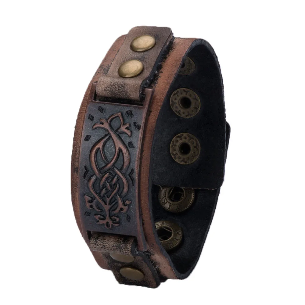Высококачественный плетеный кожаный браслет в стиле ретро античный аксессуар