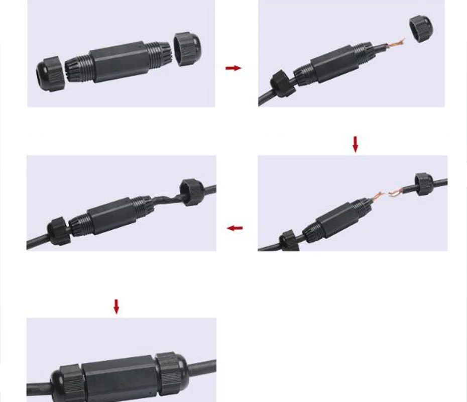 1 шт. водонепроницаемый разъем 3 pin IP67 250V& 10a 5-8 мм 6-12 мм электрический провод кабель герметичный ретардант распределительные коробки терминал