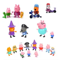 Peppa pig друг Семейный комплект папа мама фигурку оригинальный Pelucia аниме игрушки мальчик подарки для девочек комплект