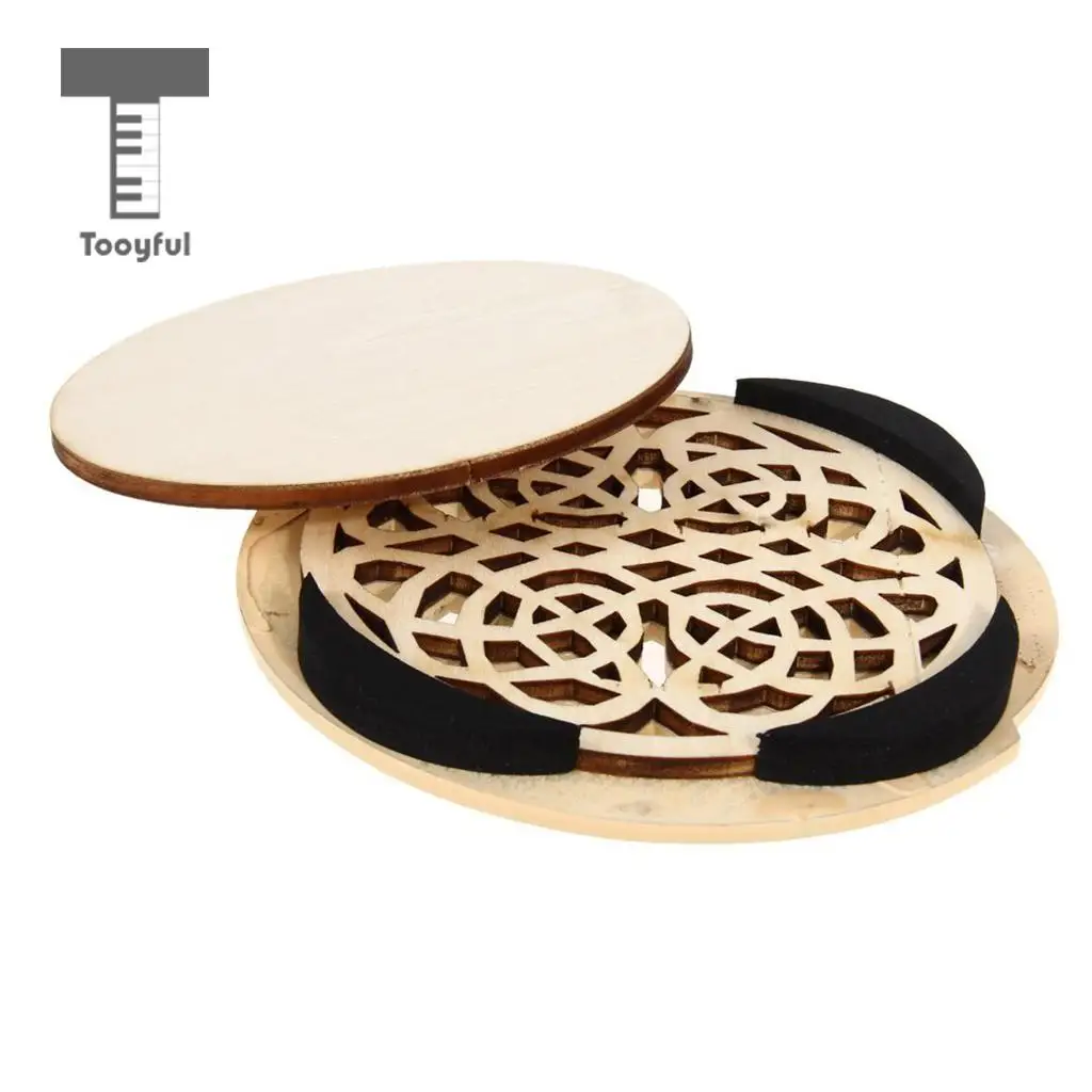 Tooyful Wood Acoustic Guitar Soundhole Cover Feedback Buster for 40'' 41'' Guitar Parts Accessories