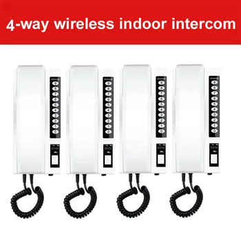 

ZHUDELE Stable signal transmission Interphone 2.4Ghz digital wireless indoor intercom system for 4-way ,99 handsets extendable