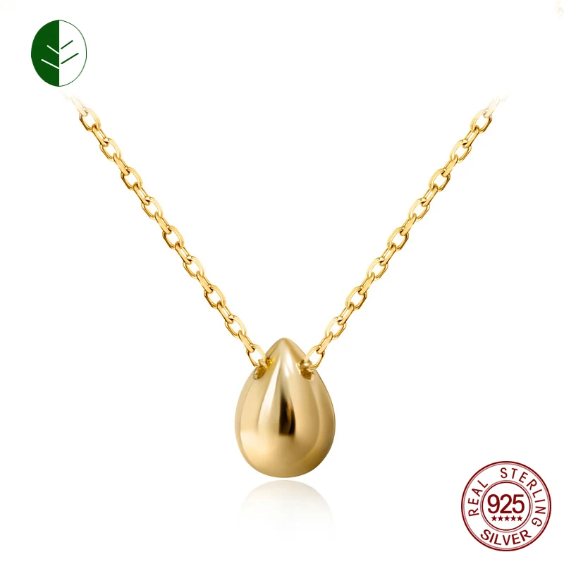 Minimalist Tiny Teardrop Pendant Necklace 925 Sterling Silver Delicate Water Drop for Woman Trendy Fashion Jewelry Gift | Украшения и