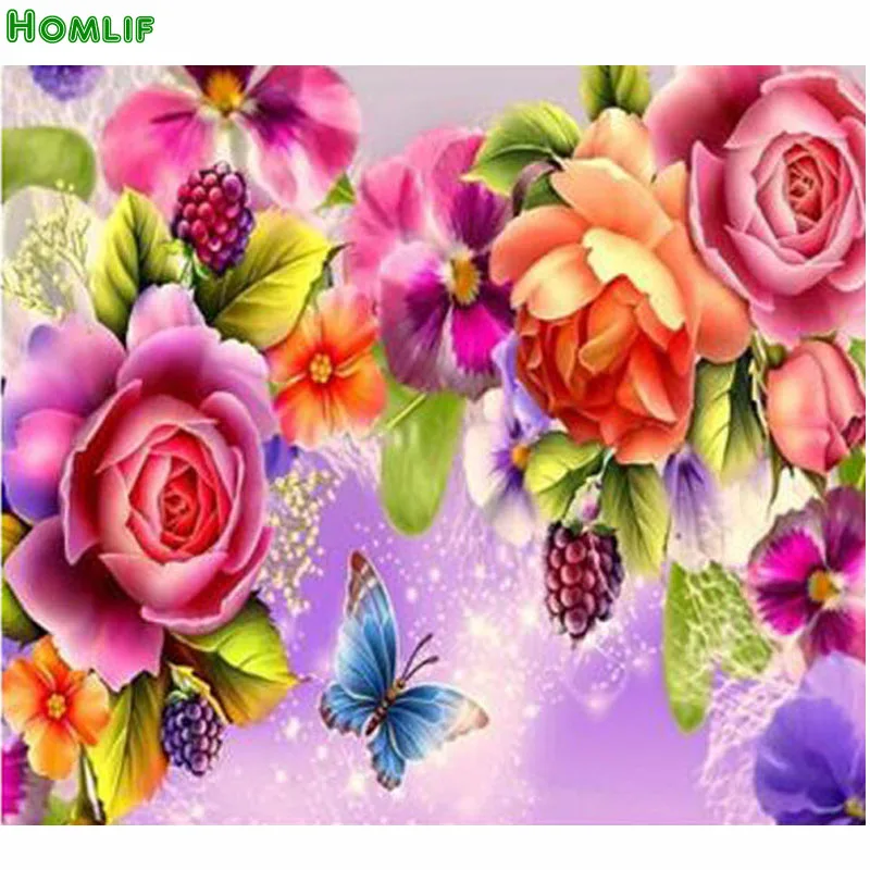 

Rhinestone painting crystal Home Decor DIY Diamond painting butterfly flower 3D cross stitch pattern diamond embroidery
