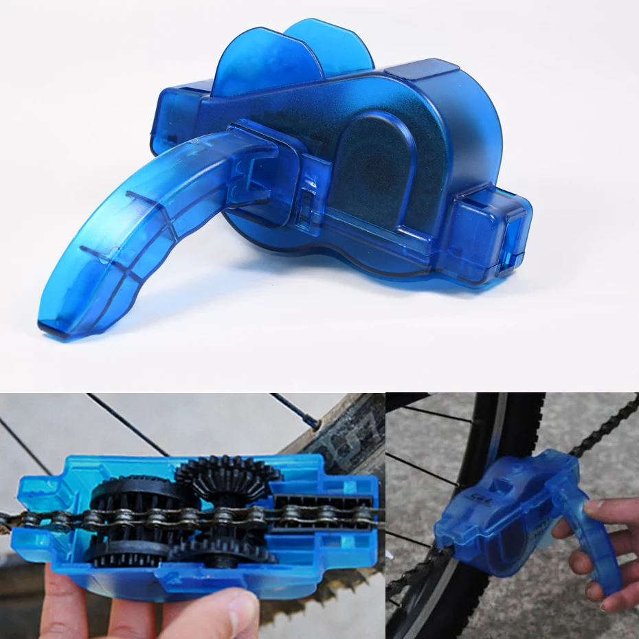 Excellent 4 PCS Bicycle Chain Cleaner Kit Plastic Cycling Chain Cleaner Brush Tool Road MTB Bike Wheel Washer 1