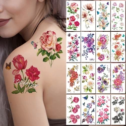 Vibrant Deep Red Rose Temporary Tattoos for Women Tattoo Sticker 3D Gradient Flower Body Chest Neck Art Waterproof Fake Tato Vibrant Deep Red Rose Temporary Tattoos for Women Tattoo Sticker 3D Gradient Flower Body Chest Neck Art Waterproof Fake Tato
