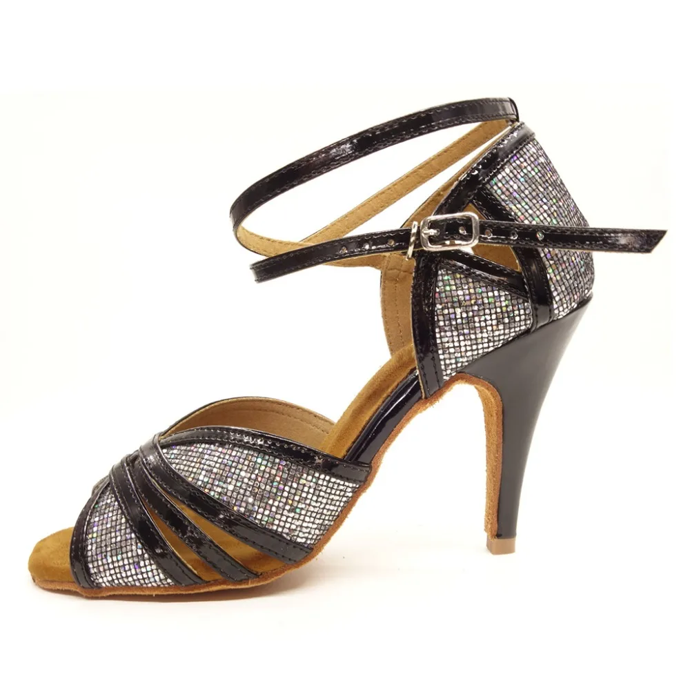 HXYOO Women Salsa Latin Dance Shoes For ladies Dance Brand New Design PU With Shiny 8.5 cm Heel lady shoes ZC26 HXYOO Women Salsa Latin Dance Shoes For ladies Dance Brand New Design PU With Shiny 8.5 cm Heel lady shoes ZC26