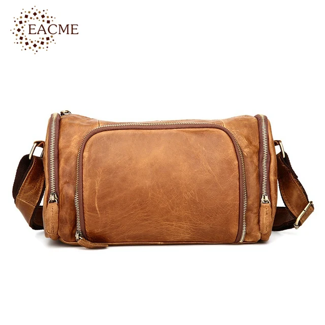 Eacme Stylish Vintage Men Messenger Bags Crazy Horse Leather Eacme Stylish Vintage Men Messenger Bags Crazy Horse Leather Shoulder Bag Casual Travel For