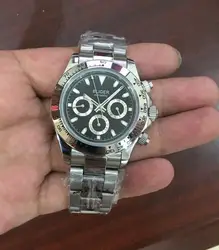 39 мм Bliger мужские часы черный светящийся циферблат стальной браслет Многофункциональные дни недели и Дата механические Автоматические
