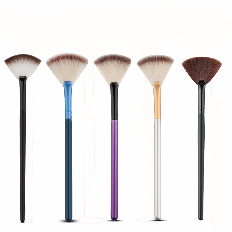 

Portable Fan Shape Makeup Cosmetic Brush Blending Highlighter Face Powder Tool Fan Best gifts Shape Girls Women