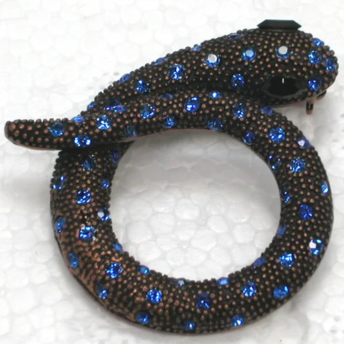 Античная Медная синяя бриллиантовая брошь булавка кулон C840 B3|pin pendant|snake broochbrooch pins