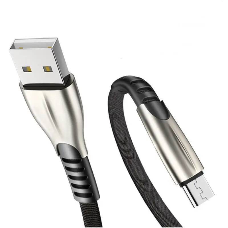 

Micro-Usb Charger Fast Charging Cable For Xiaomi Huawei Microusb Data Cord Wire For Android Mobile Phone Cables(Gray Silver +B