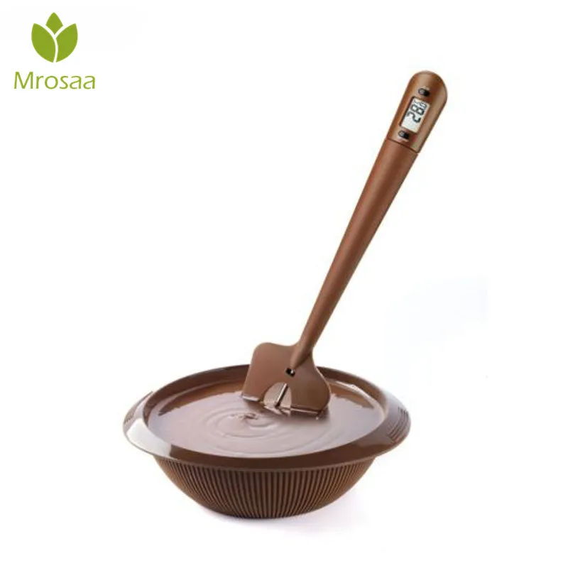  Mrosaa KC-SN04 Silicone Scraper Spatula Long Probe Digital Food Thermometer Chocolate cooking Bakin