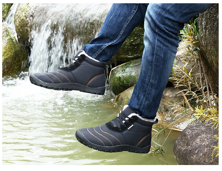 YWEEN/Рождественская Зимняя мужская обувь; теплые плюшевые ботинки; мужские водонепроницаемые ботинки; противоскользящие зимние ботинки до лодыжки размера плюс; zapatos de hombre