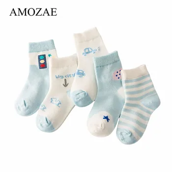 

5Pcs/Lot Cotton Cartoon Children Girls Boys Socks Casual Breathable for Kids Baby Socks for Birthday Toddler Gifts Clothes