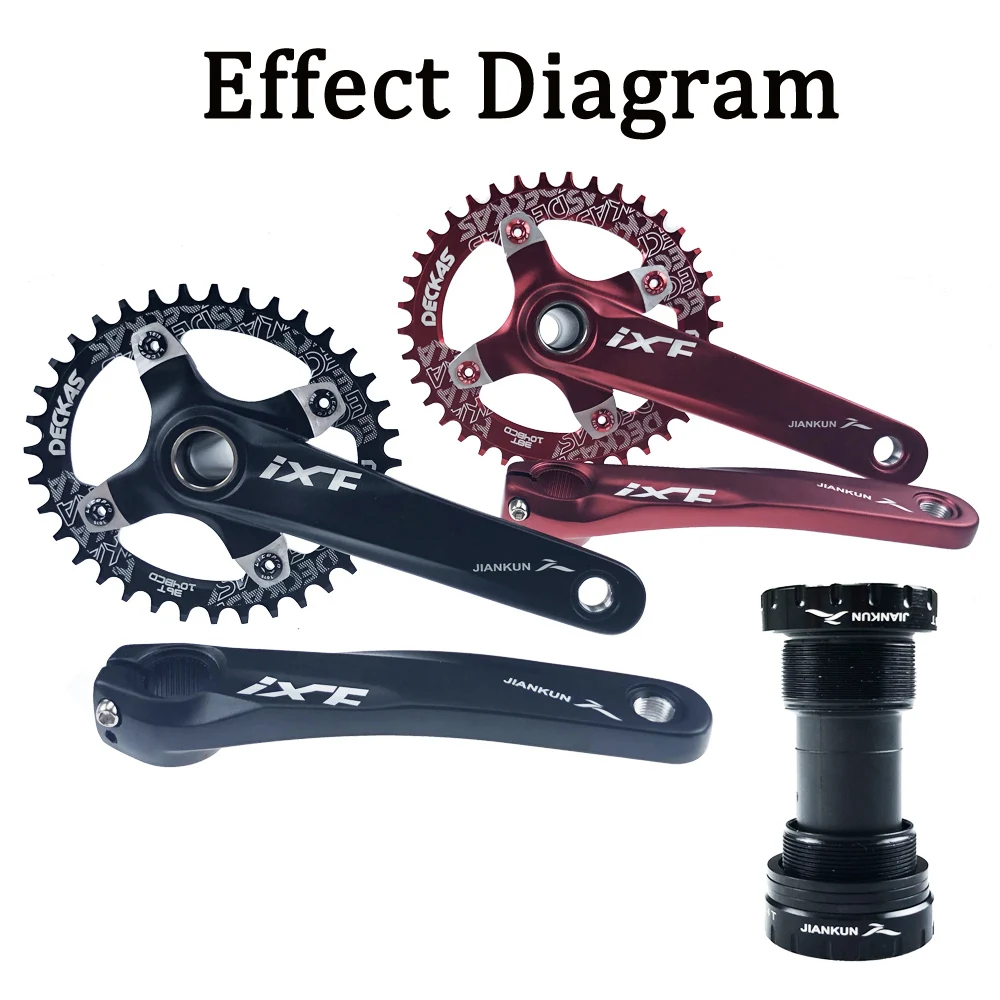 JIANKUN Crankset 170mm MTB Crank Set 104BCD Mountain Bike Road Bicycle Crank Cycle Screw Bottom Bracket Chainring BB Fit Shimano