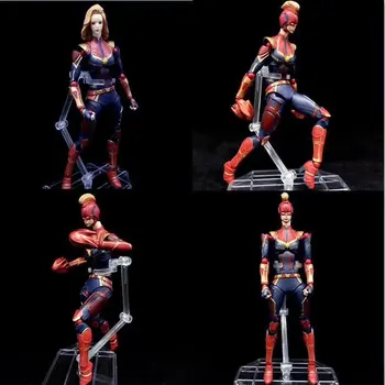 

17CM Avengers Captain Marvel Movable Joints Figurine Dolls Toys PVC Action Figure Collection Model Toy H579