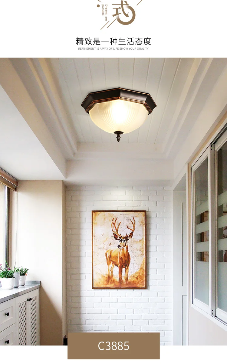 Американский промышленный стиль, ретро Чердачный, потолочный светильник Европейский кухонный вход в коридор, потолочный светильник