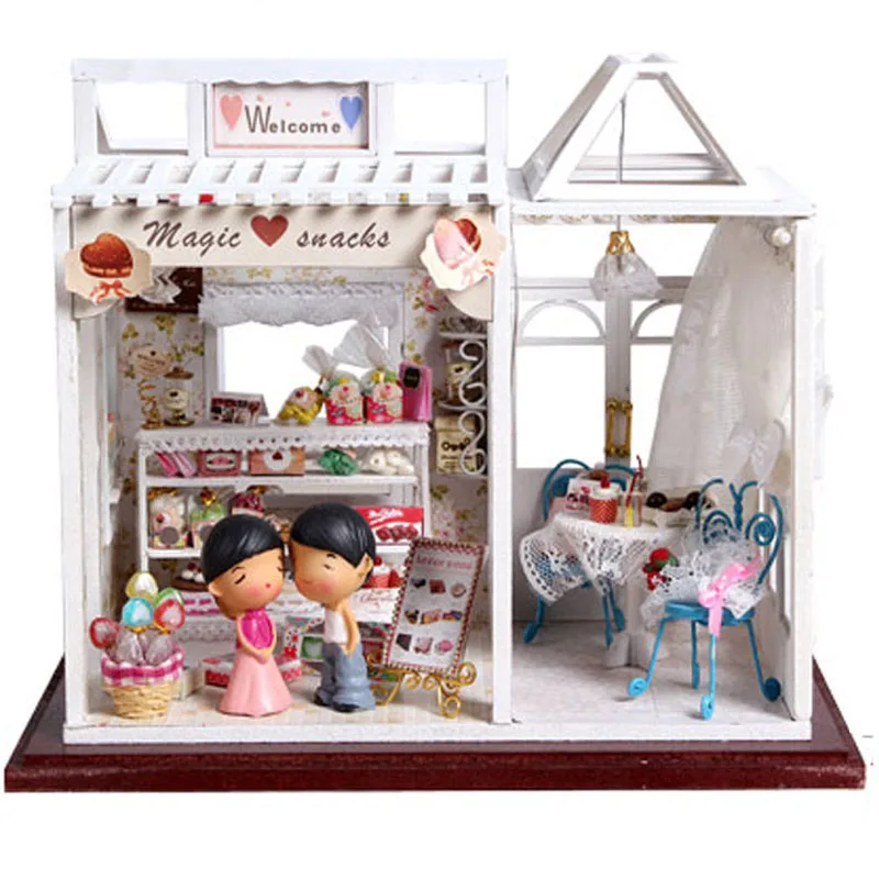 DIY Wooden Dolls House Handcraft Miniature Kit-Sweet Candy Room Model with Furniture
