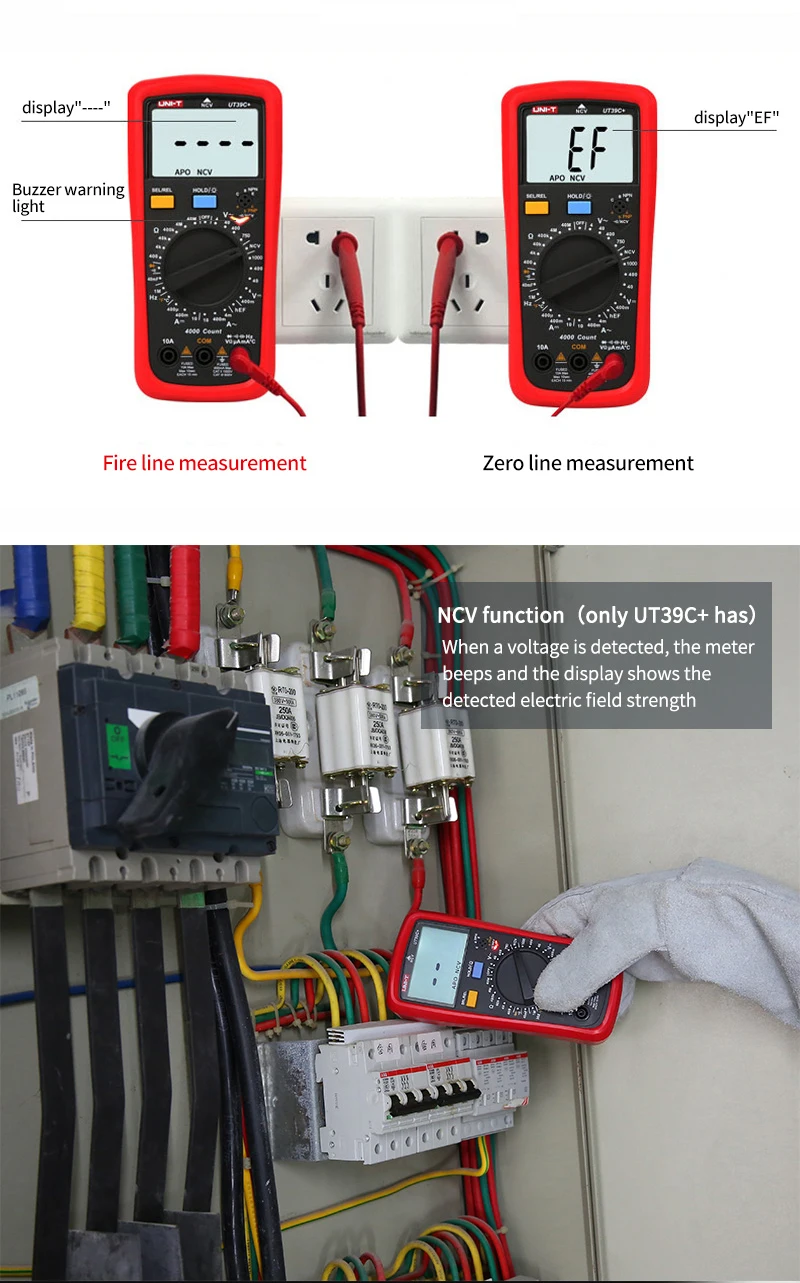 UNI-T UT39C+ цифровой мультиметр Авто Диапазон тест er обновлен от UT39A/UT39C AC DC V/A Ом/температура/частота/HFE/NCV тест