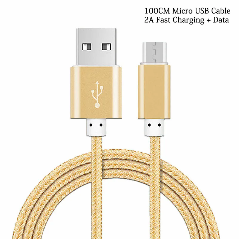 

100cm Nylon Braided Micro USB Cable 2A Fast Charger Data Cord for Samsung Galaxy S4 S6 S7 edge plus Note 4 5 j3 j5 j7 A3 A5 A7